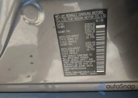 2020 Nissan Rogue Sv Fwd from USA, damaged, VIN KNMAT2MT9LP523234